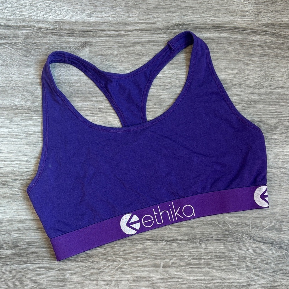 Ethika purple racer back sports bra